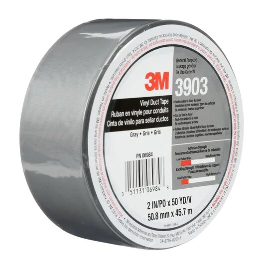 3M Vinyl Duct Tape 3903 per Roll - Gray